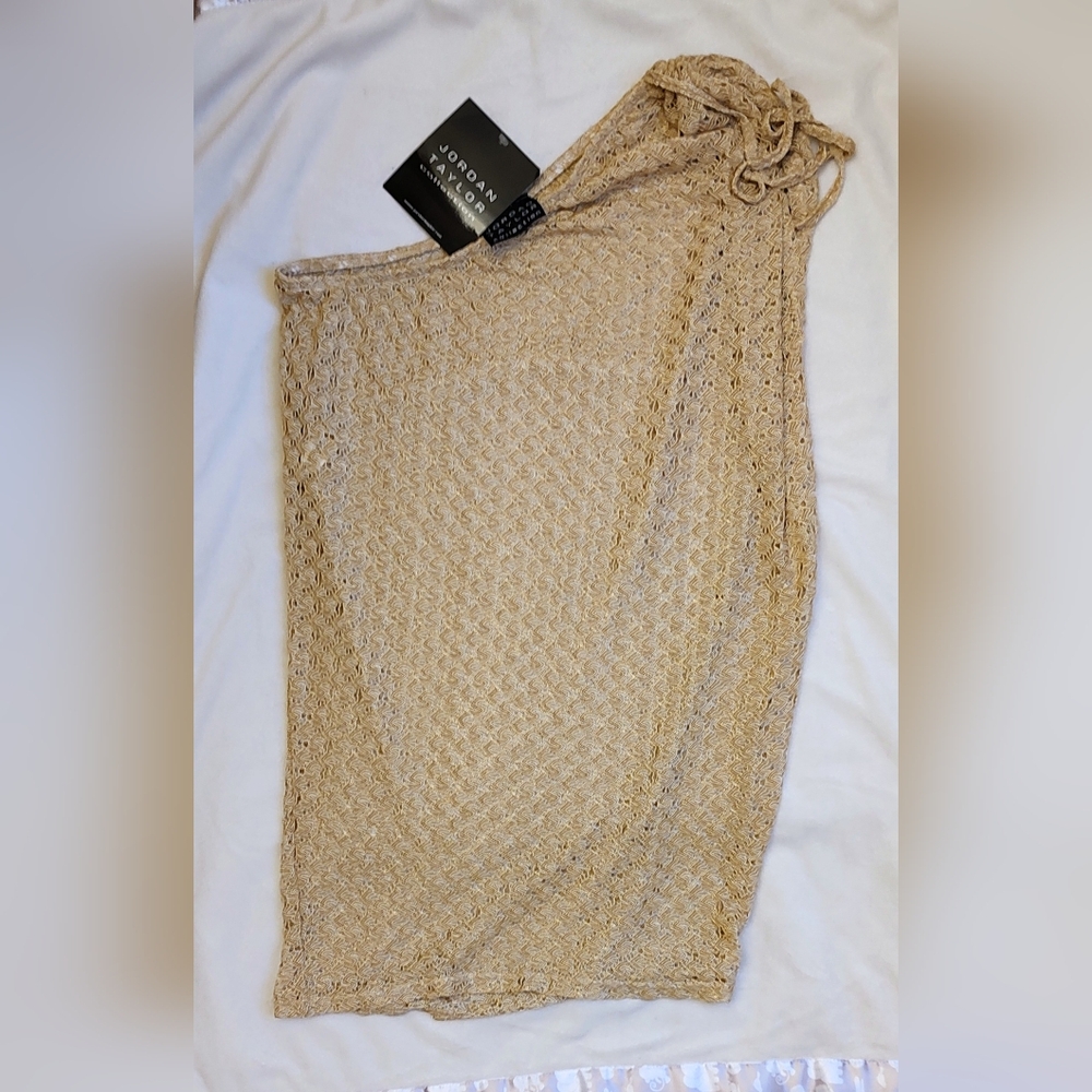 Jordan Taylor Beige Crochet Shirt